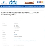 CAMPIONATI REGIONALI INDIVIDUALI ASSOLUTI