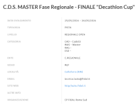 C.D.S. MASTER Fase Regionale - FINALE "Decathlon Cup")